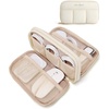 BAGSMART Electronics Organizer Travel Case for Cords Chargers Phones, Pink(Beige)