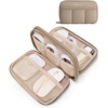 BAGSMART Electronics Organizer Travel Case for Cords Chargers Phones, Pink(Khaki)