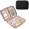 BAGSMART Large Electronics Travel Organizer Case for Women, Pink(B-Black)