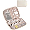 BAGSMART Large Electronics Travel Organizer Case for Women, Pink(C-Beige)