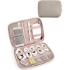 BAGSMART Large Electronics Travel Organizer Case for Women, Pink(F-Warm Grey)