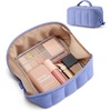 BAGSMART Makeup Bag Cosmetic Bag, Travel Makeup Bag,Water-resistent Makeup Bags for Women Portable Pouch Open Flat Make Up Organizer Bag for Toiletries, Brushes, Pink(08-Lavender Purple)