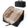 BAGSMART Makeup Bag Cosmetic Bag, Travel Makeup Bag,Water-resistent Makeup Bags for Women Portable Pouch Open Flat Make Up Organizer Bag for Toiletries, Brushes, Pink(01-Black)