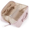 BAGSMART Makeup Bag Cosmetic Bag, Travel Makeup Bag,Water-resistent Makeup Bags for Women Portable Pouch Open Flat Make Up Organizer Bag for Toiletries, Brushes, Pink(05-Baby Pink)