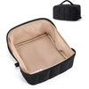 BAGSMART Makeup Bag Cosmetic Bag, Travel Makeup Bag,Water-resistent Makeup Bags for Women Portable Pouch Open Flat Make Up Organizer Bag for Toiletries, Brushes, Pink(02-Black)