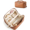 BAGSMART Makeup Bag Travel Cosmetic Bag,Women Toiletry Case, Classic Brown(01- Classic Brown)