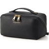 BAGSMART Makeup Bag Travel Cosmetic Bag,Women Toiletry Case, Classic Brown(02- Black)