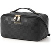BAGSMART Makeup Bag Travel Cosmetic Bag,Women Toiletry Case, Classic Brown(08- Black Checkerboard)