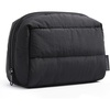 BAGSMART Small Makeup Bag, Puffy Wide-open Zipper Cosmetic Pouch, Pink(1-Black)