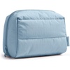 BAGSMART Small Makeup Bag, Puffy Wide-open Zipper Cosmetic Pouch, Pink(Airy Blue)