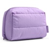 BAGSMART Small Makeup Bag, Puffy Wide-open Zipper Cosmetic Pouch, Pink(Lilac Purple)