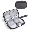 BAGSMART Small Travel Cable Organizer, Tech Organizer for Charger, Phone, Black(Black)