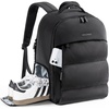 BAGSMART Travel Backpack for Women, Gym Backpack with Shoe Compartment(Black)