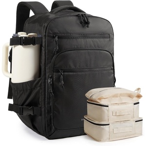 BAGSMART 17.3 inch Laptop Travel Backpack for Women & Men – Navy Blue(Black)