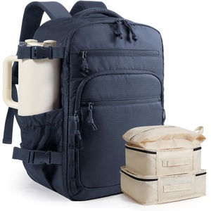 BAGSMART 17.3 inch Laptop Travel Backpack for Women & Men – Navy Blue(Navy Blue)
