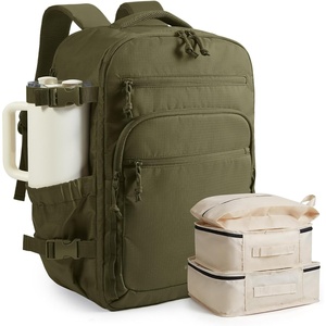 BAGSMART 17.3 inch Laptop Travel Backpack for Women & Men – Navy Blue(Olive Green)