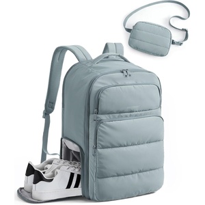 BAGSMART 35L Travel Backpack for Women, 17.3″ Carry-On Personal Item(Blue)