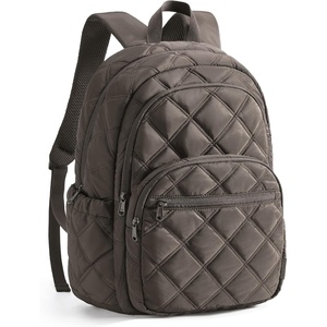 BAGSMART College Laptop Backpack,Cute Travel Backpack for Women,Quilted Computer Bookbag(18-charcoal Gray)