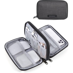 BAGSMART Electronics Travel Organizer for Cords, Zipper Pouch, Black(01-Black)