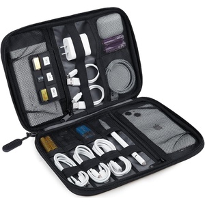 BAGSMART Large Electronic Organizer Travel Case for Tech Accessories, Black(Black)