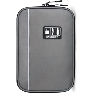 BAGSMART Large Electronic Organizer Travel Case for Tech Accessories, Black(Grey)