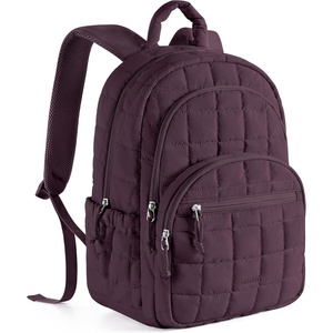 BAGSMART Travel Backpack for Women, 15.6″ College Laptop Backpack, Black(Grape)