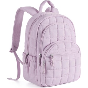 BAGSMART Travel Backpack for Women, 15.6″ College Laptop Backpack, Black(Lavender)