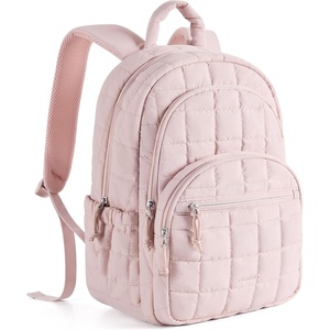 BAGSMART Travel Backpack for Women, 15.6″ College Laptop Backpack, Black(Pink)