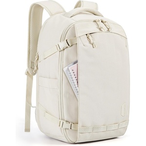BAGSMART Travel Backpack for Women, 15.6 Inch Carry On Bag, Light Blue(Beige)
