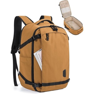 BAGSMART Travel Backpack for Women, 15.6 Inch Carry On Bag, Light Blue(Brownstone Yellow)