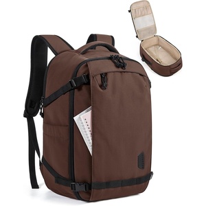 BAGSMART Travel Backpack for Women, 15.6 Inch Carry On Bag, Light Blue(Coffee Brown)
