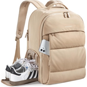 BAGSMART Travel Backpack for Women, Gym Backpack with Shoe Compartment(Desert)