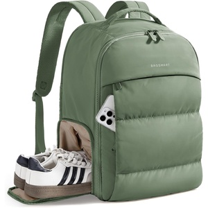 BAGSMART Travel Backpack for Women, Gym Backpack with Shoe Compartment(Sage)