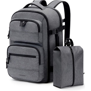 BAGSMART Travel Backpack for Women Men, 40L Flight Approved Carry on Backpack with Shoe Bag, TSA Large Personal Item Backpack with 17 Inch Laptop Compartment, Weekender Suitcase for Travel, Grey(Grey)