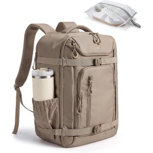 BAGSMART Travel Backpack for Women & Men, 17-Inch Laptop Carry on Backpack(Brown)