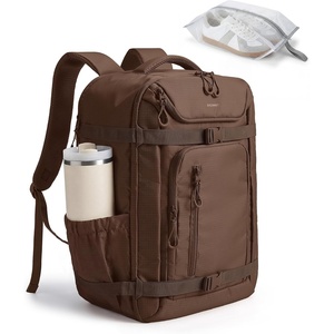 BAGSMART Travel Backpack for Women & Men, 17-Inch Laptop Carry on Backpack(Coffee Brown)