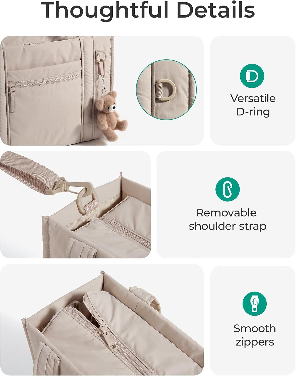 image:imageBAGSMART Boxy Tote Bag for Women Crossbody Work Bag with ZipperPink