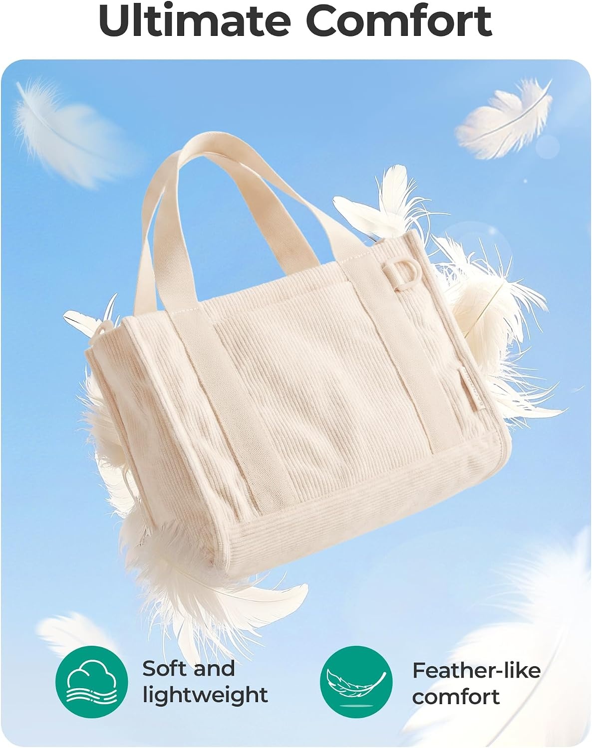image:imageBAGSMART Corduroy Tote Bag for Women Small College Teacher Laptop HandbagDark Brown