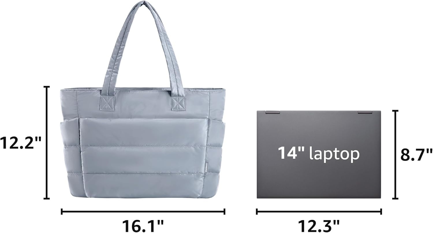 image:imageBAGSMART Puffy Tote Bag for Women Lightweight Work Tote HandbagDark Grey