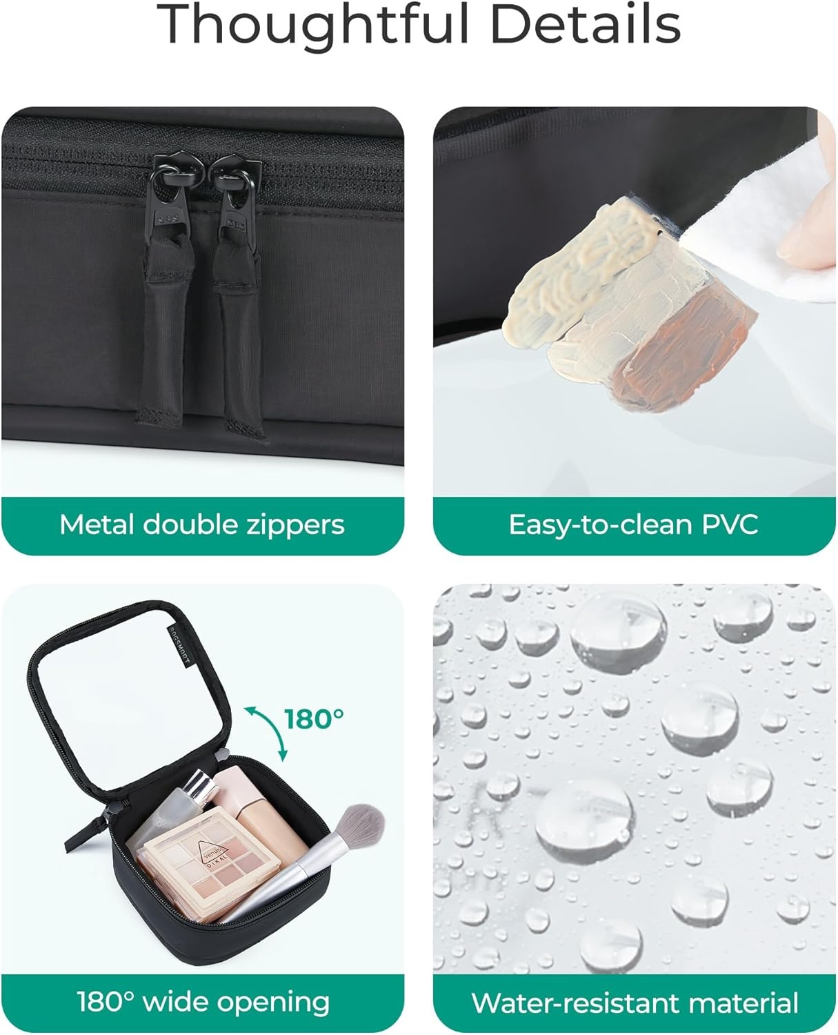 image:imageBAGSMART TSAApproved Toiletry Bag Large Opening Clear Makeup Bag with Handle Quart Sized Travel Toiletry Bag CarryOn Airline Compliant for Men and Women BlackBlush Pink