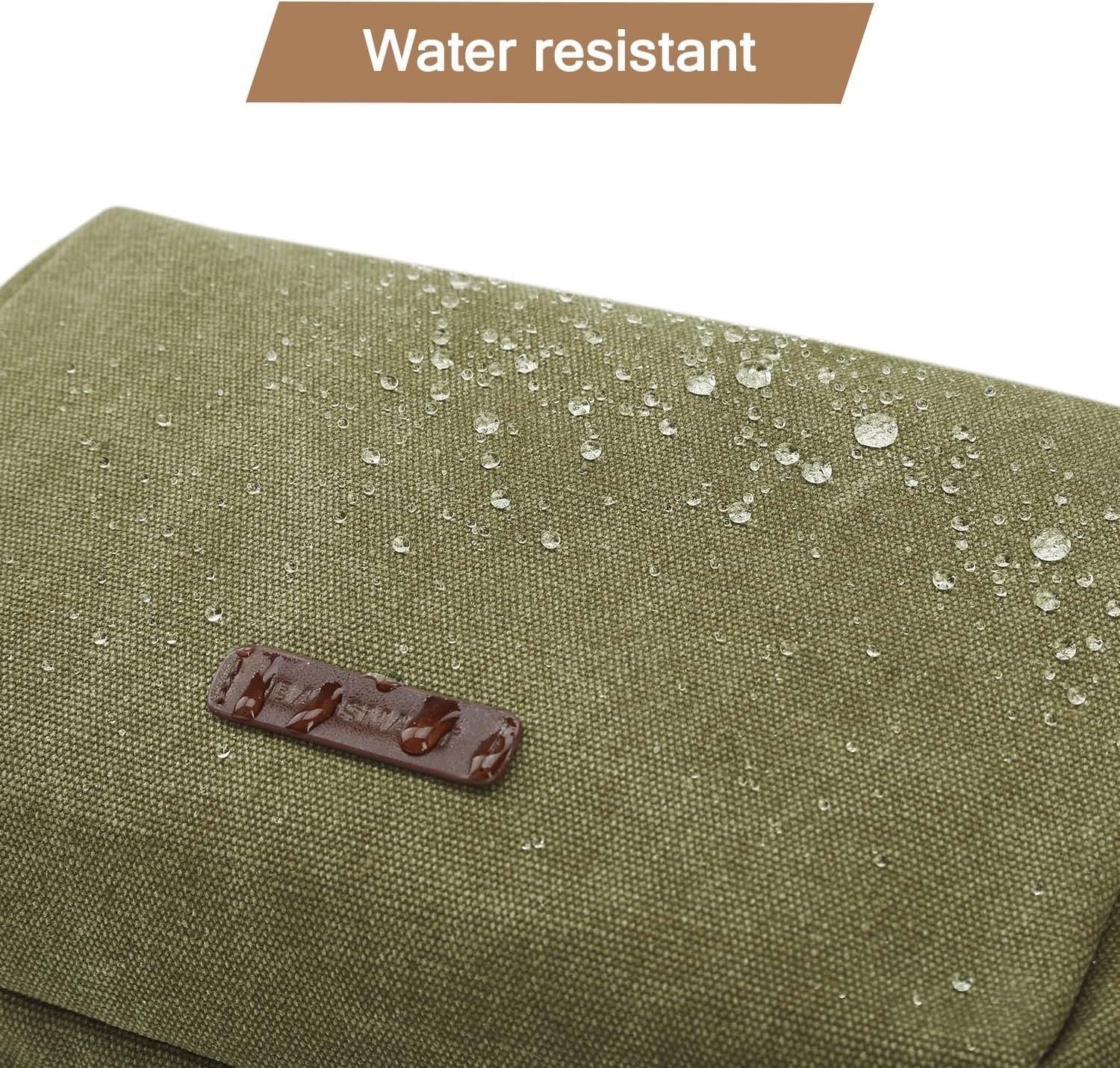 image:imageBAGSMART Toiletry Bag for Men Canvas Travel Toiletry Organizer Dopp Kit Waterresistant Shaving Bag for Toiletries AccessoriesGreyMediumGreen
