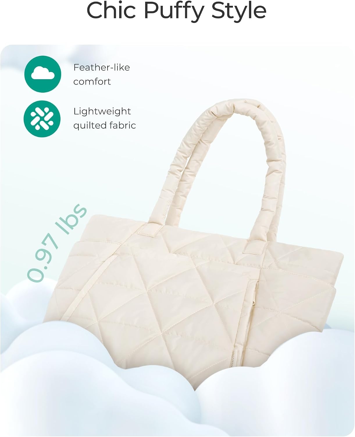 image:imageBAGSMART Tote Bag for Women Puffer Tote Bag for Work Large Shoulder BagFpink
