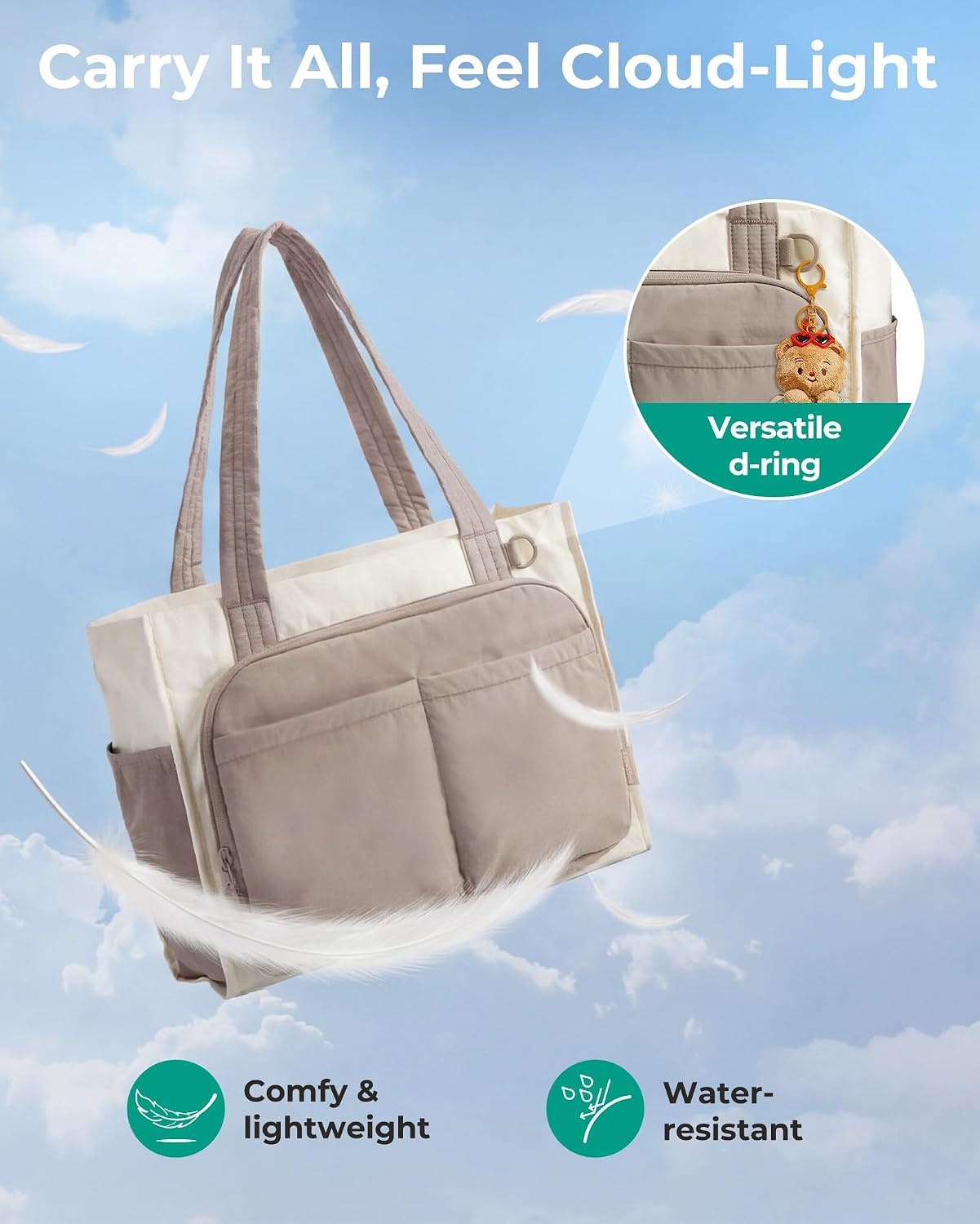image:imageBAGSMART Tote Bag for Women Puffy Laptop Work College Shoulder HandbagForest Green