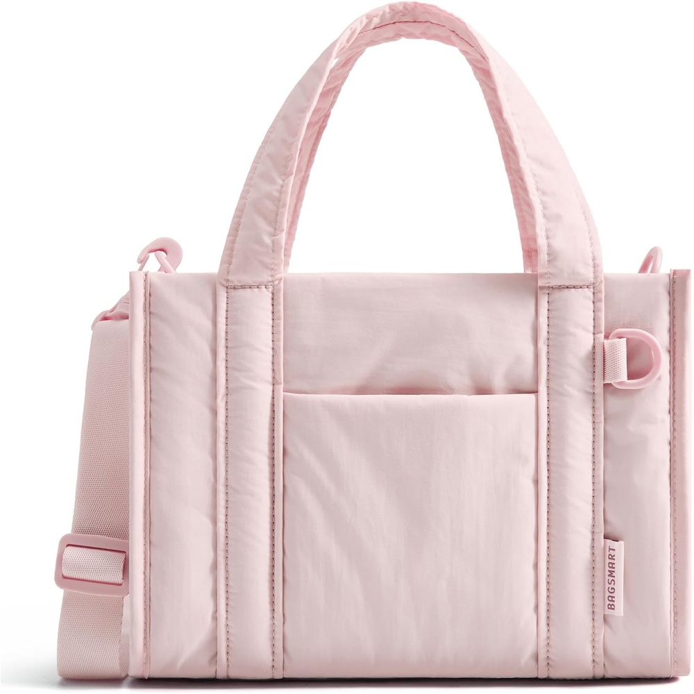 image:imageBAGSMART Boxy Tote Bag for Women Crossbody Work Bag with ZipperLight Pink