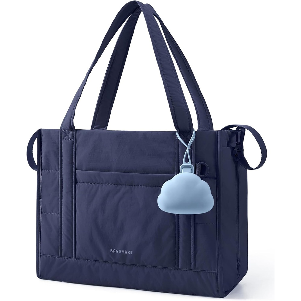 image:imageBAGSMART Diaper Bag Tote Puffer Baby Bag Lightweight for Travel WorkNavy Blue