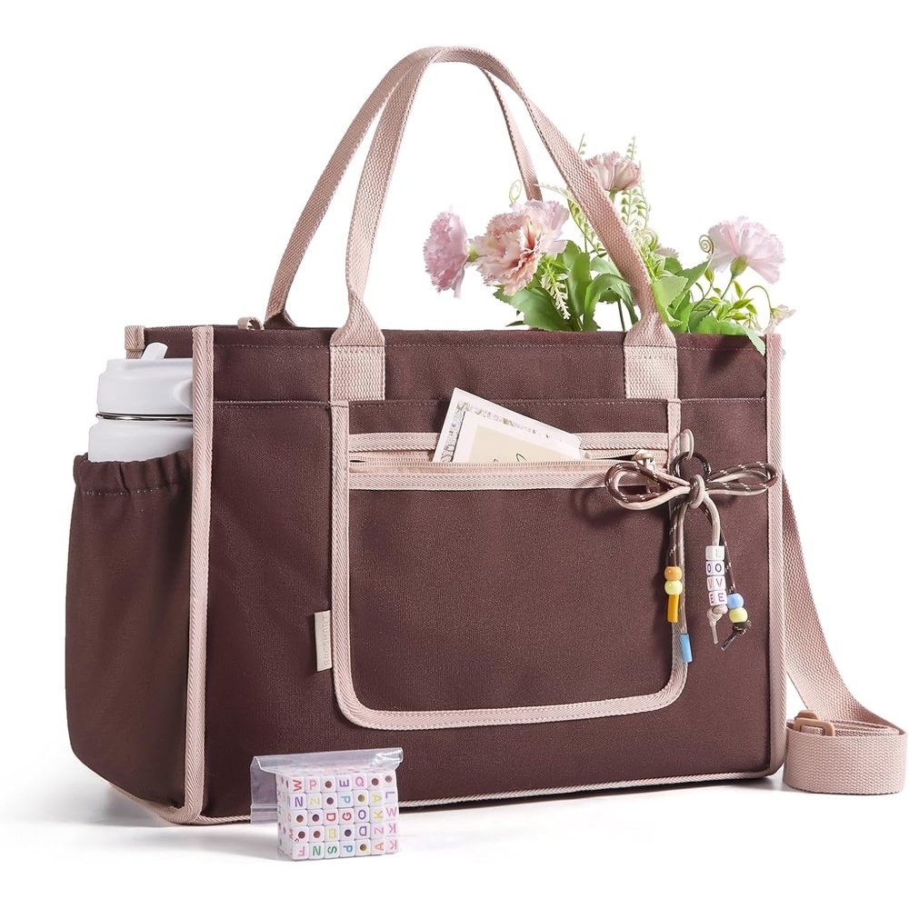 image:imageBAGSMART Personalized DIY Tote Bag for Women 206L24L Shoulder HandbagCoffee Brown