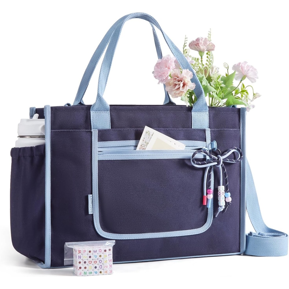 image:imageBAGSMART Personalized DIY Tote Bag for Women 206L24L Shoulder HandbagNavy Blue