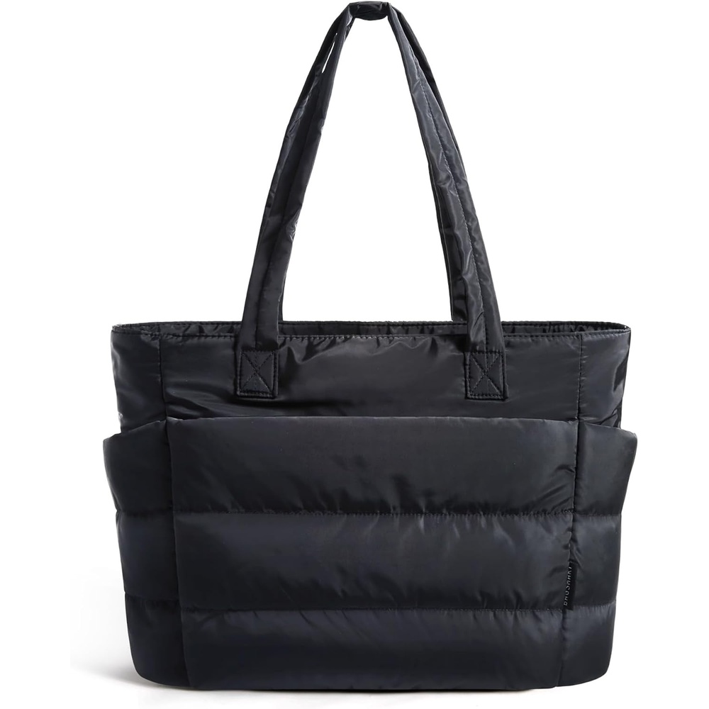image:imageBAGSMART Puffy Tote Bag for Women Lightweight Work Tote HandbagBlack