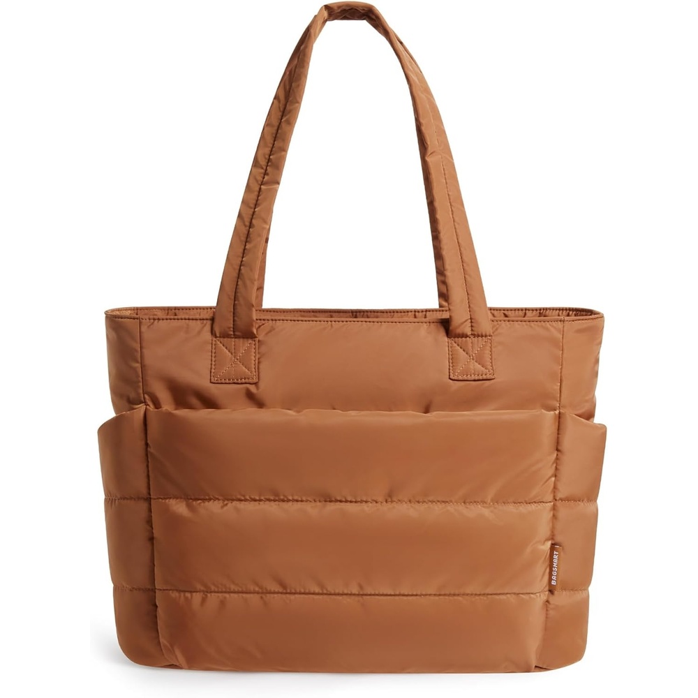 image:imageBAGSMART Puffy Tote Bag for Women Lightweight Work Tote HandbagBrown