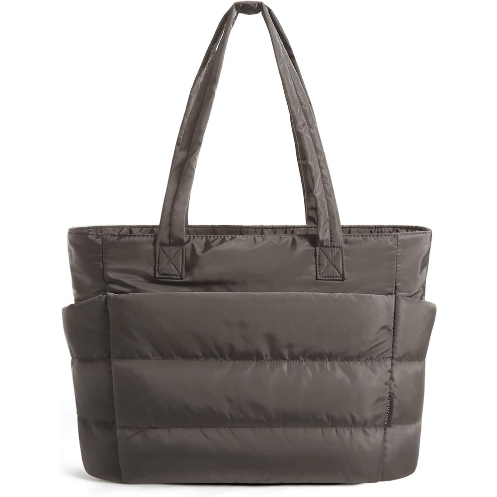 image:imageBAGSMART Puffy Tote Bag for Women Lightweight Work Tote HandbagCharcoal Gray